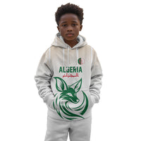 Custom World Football 2026 Algeria Kid Hoodie Les Fennecs Desert Fox Pride