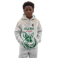 Custom World Football 2026 Algeria Kid Hoodie Les Fennecs Desert Fox Pride