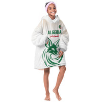 Custom World Football 2026 Algeria Kid Wearable Blanket Hoodie Les Fennecs Desert Fox Pride