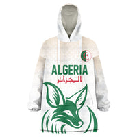 Custom World Football 2026 Algeria Kid Wearable Blanket Hoodie Les Fennecs Desert Fox Pride