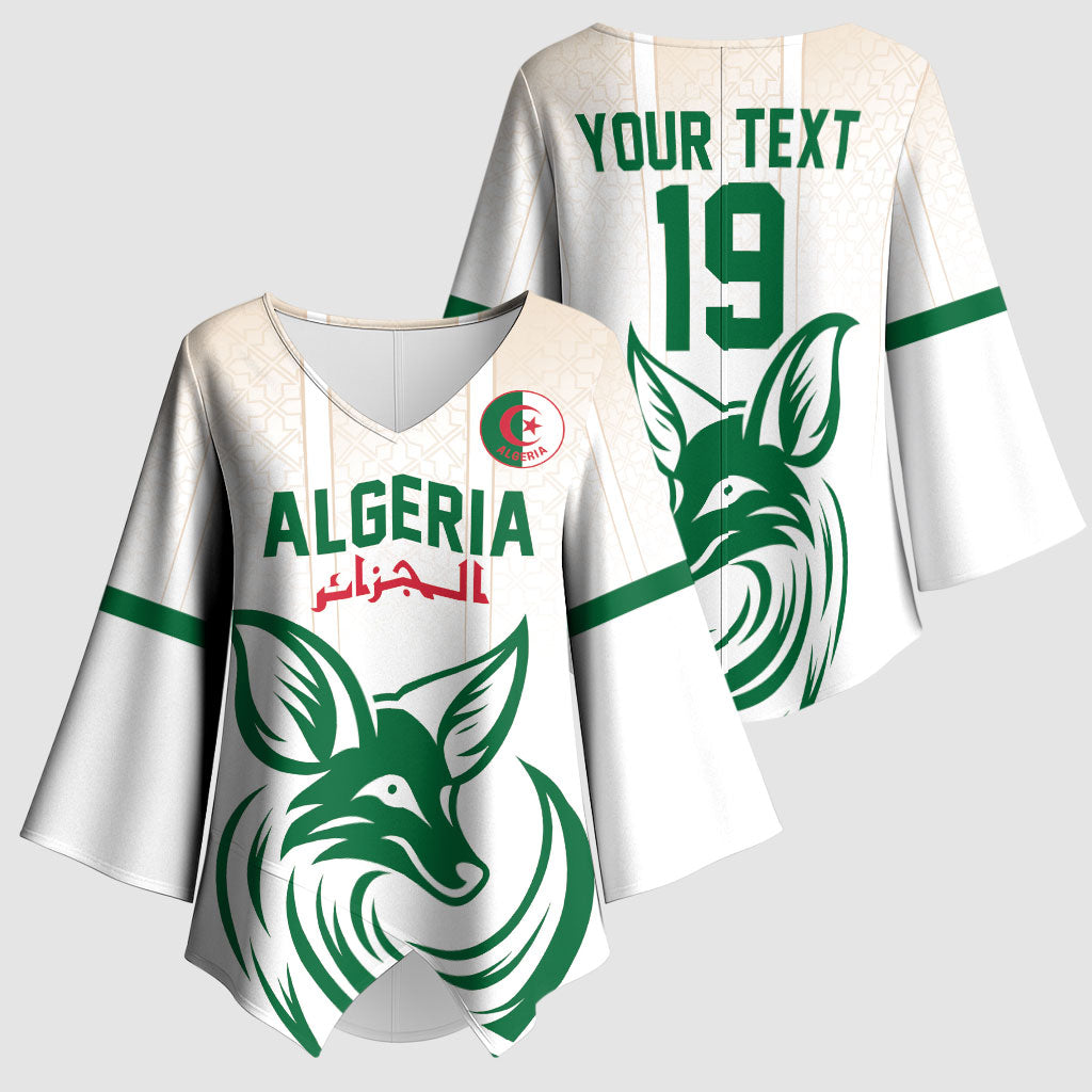 Custom World Football 2026 Algeria Kimono Sleeve Blouse Les Fennecs Desert Fox Pride