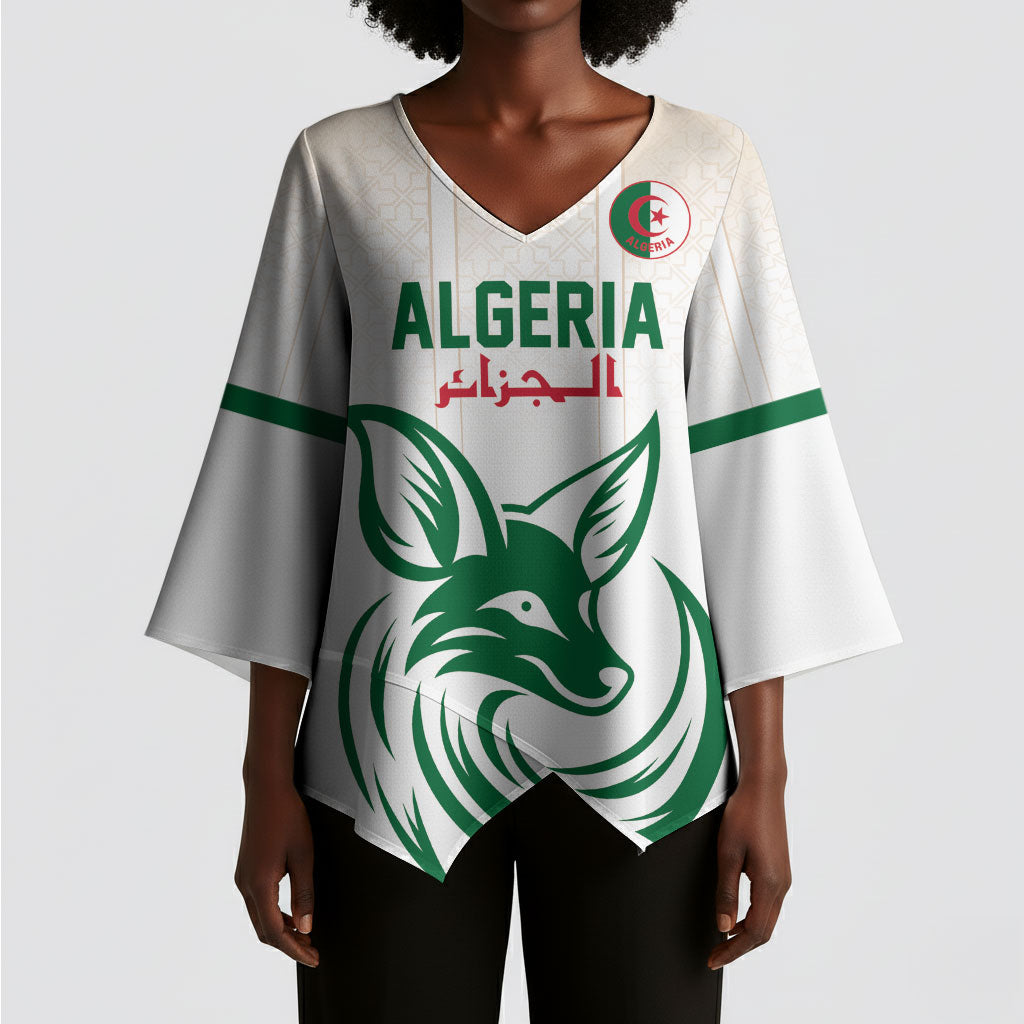 Custom World Football 2026 Algeria Kimono Sleeve Blouse Les Fennecs Desert Fox Pride