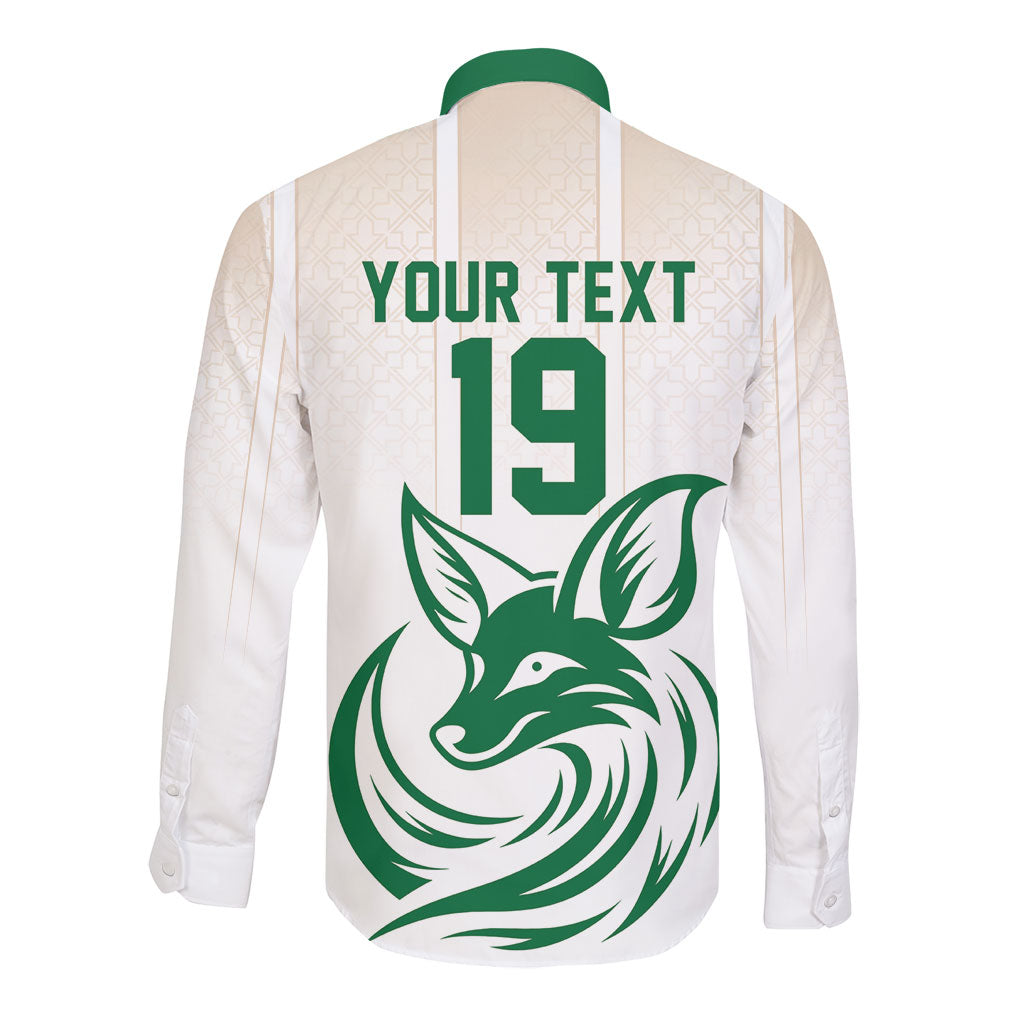 Custom World Football 2026 Algeria Long Sleeve Button Shirt Les Fennecs Desert Fox Pride