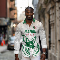 Custom World Football 2026 Algeria Long Sleeve Button Shirt Les Fennecs Desert Fox Pride