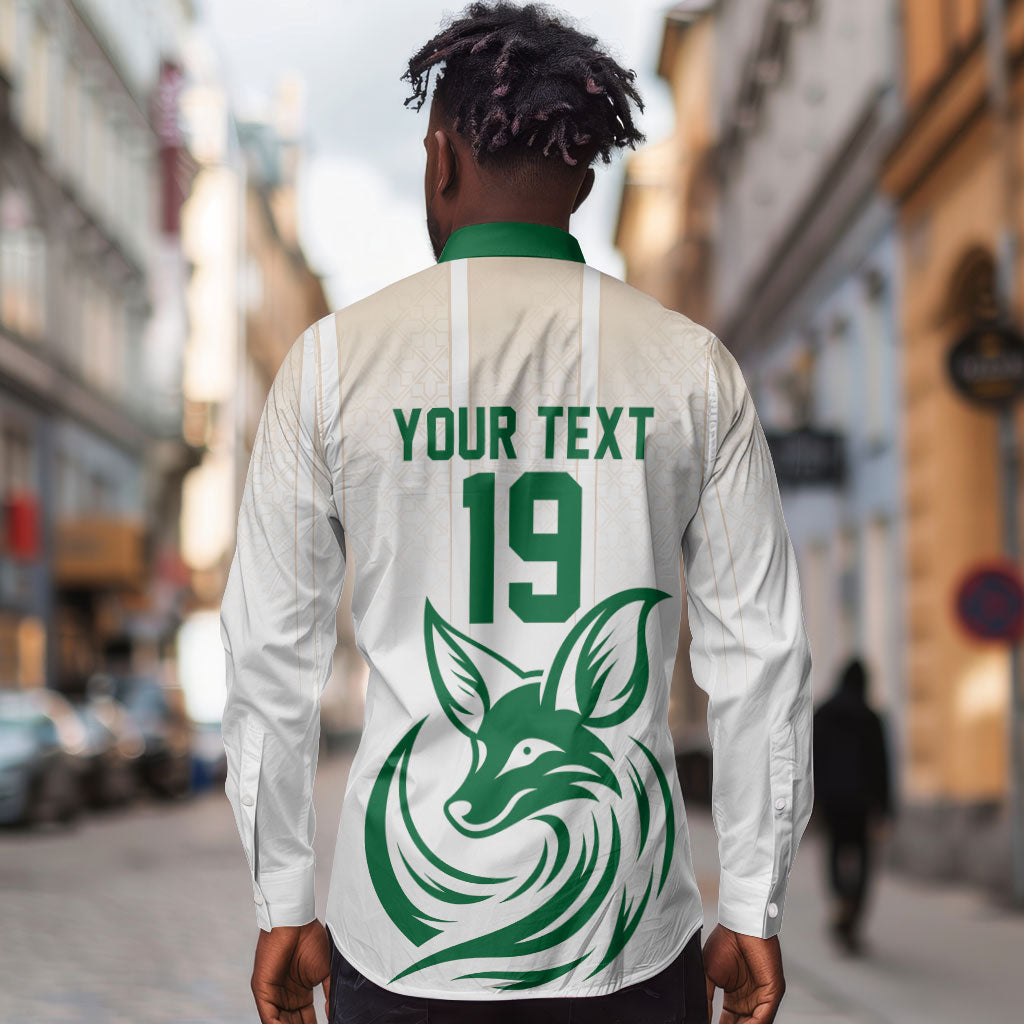Custom World Football 2026 Algeria Long Sleeve Button Shirt Les Fennecs Desert Fox Pride