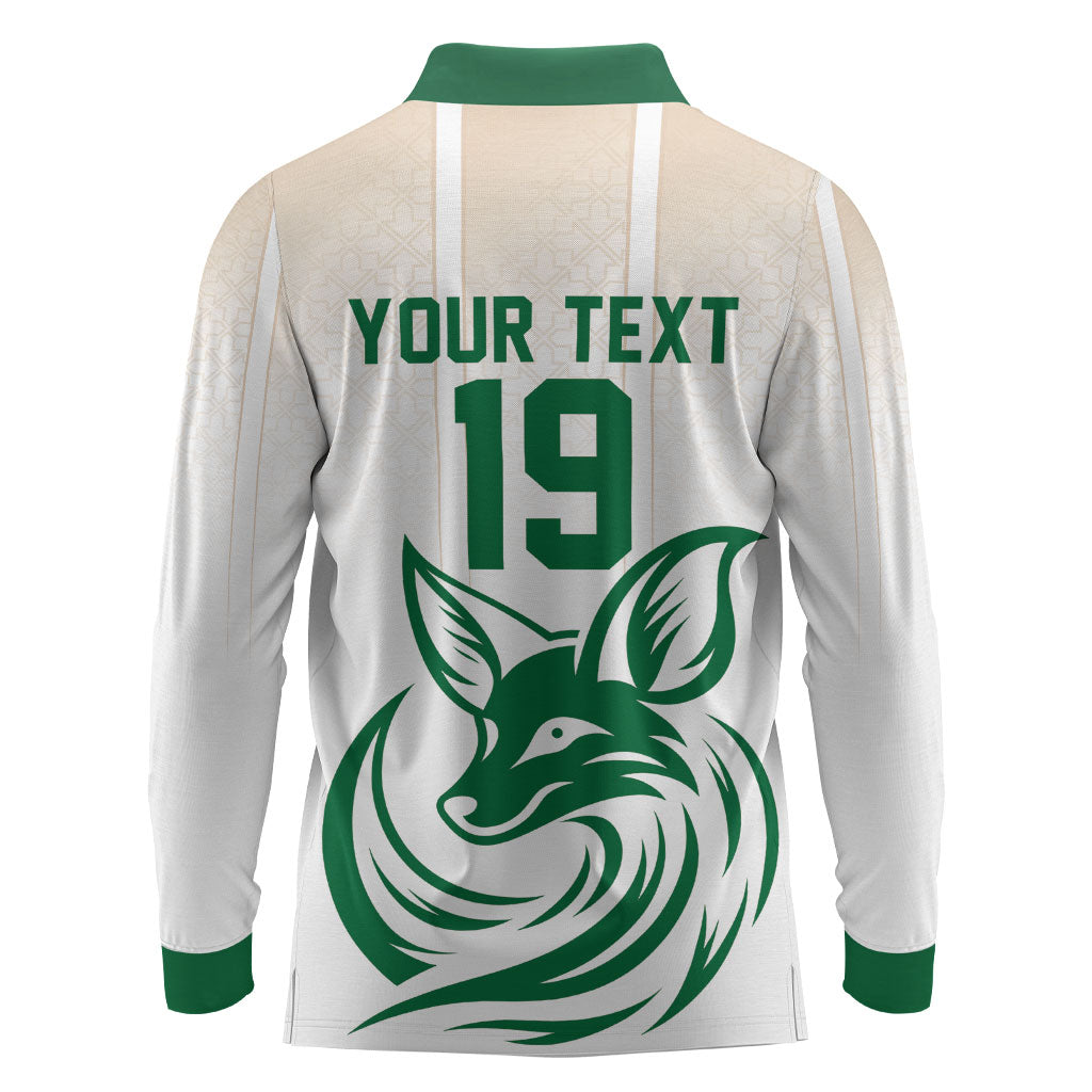 Custom World Football 2026 Algeria Long Sleeve Polo Shirt Les Fennecs Desert Fox Pride