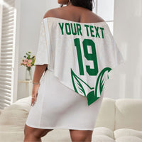 Custom World Football 2026 Algeria Off Shoulder Short Dress Les Fennecs Desert Fox Pride