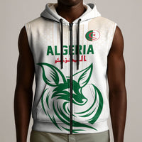 Custom World Football 2026 Algeria Sleeveless Zip Hoodie Les Fennecs Desert Fox Pride
