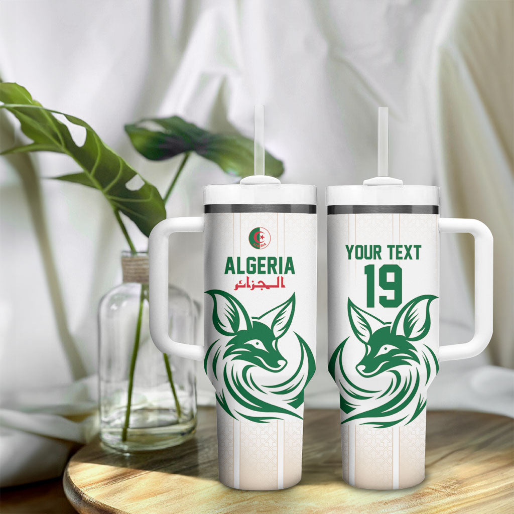 Custom World Football 2026 Algeria Tumbler With Handle Les Fennecs Desert Fox Pride