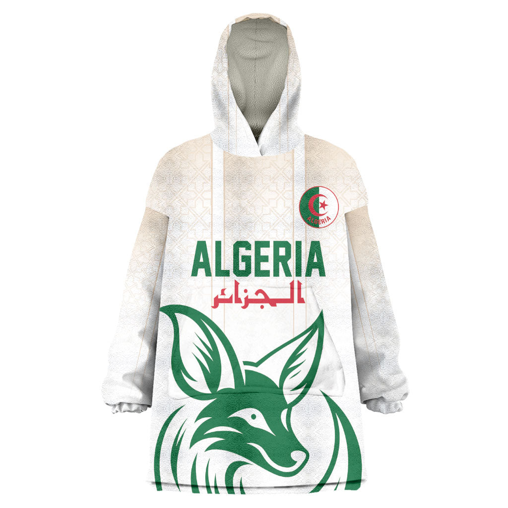 Custom World Football 2026 Algeria Wearable Blanket Hoodie Les Fennecs Desert Fox Pride