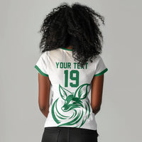 Custom World Football 2026 Algeria Women V-Neck T-Shirt Les Fennecs Desert Fox Pride