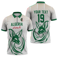 Custom World Football 2026 Algeria Zipper Polo Shirt Les Fennecs Desert Fox Pride