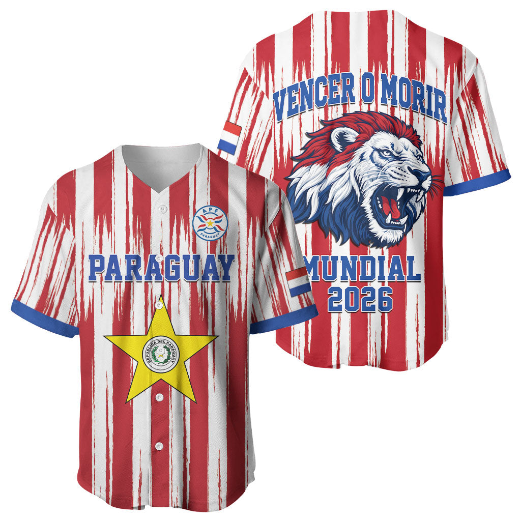 Paraguay Football Mundial 2026 Baseball Jersey Lion Vencer O Morir Supporter