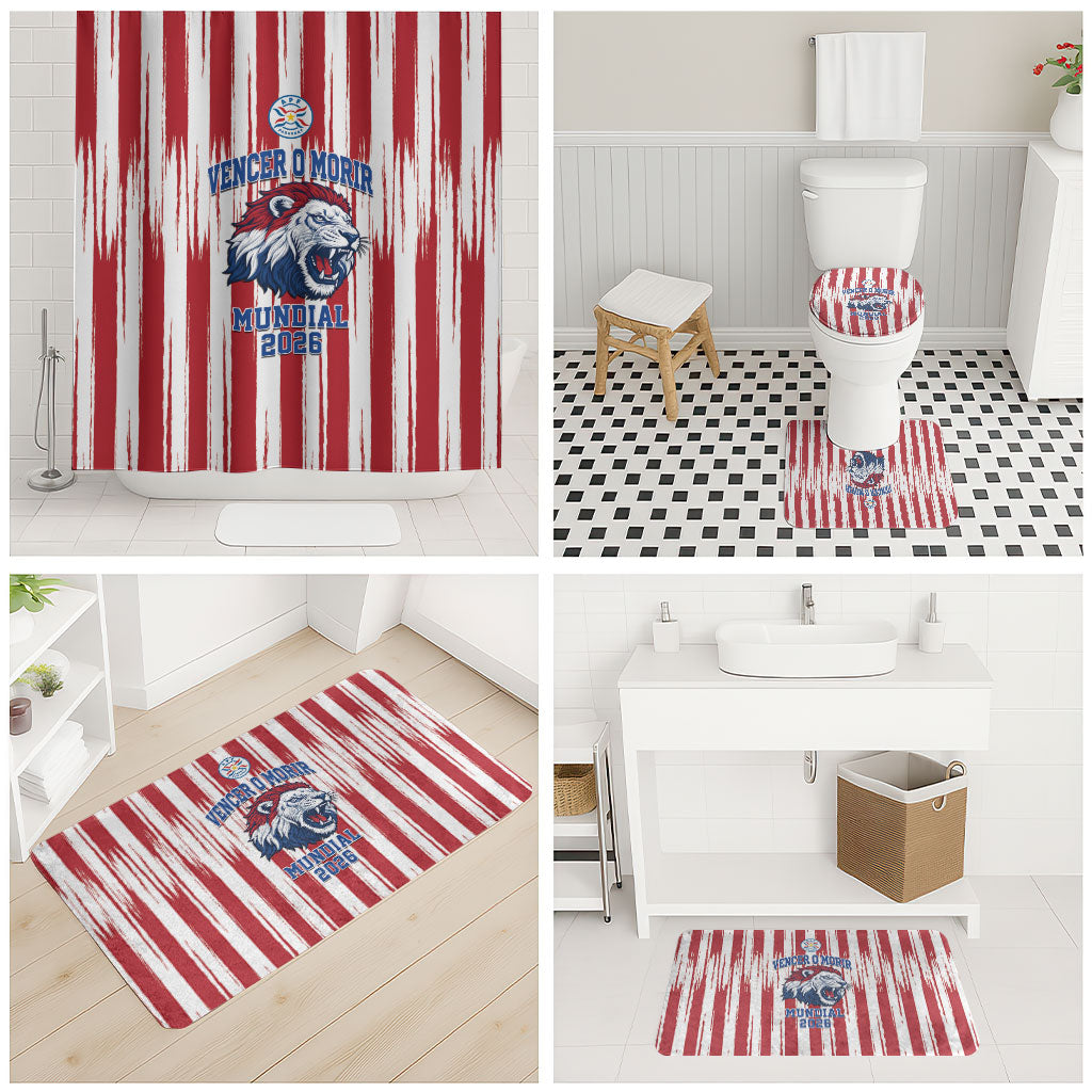 Paraguay Football Mundial 2026 Bathroom Set Lion Vencer O Morir Supporter