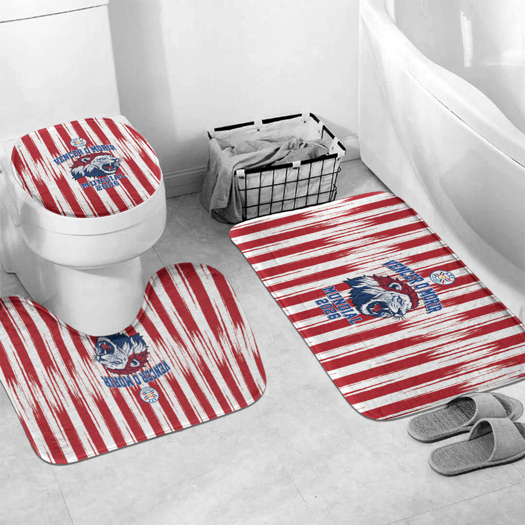 Paraguay Football Mundial 2026 Bathroom Set Lion Vencer O Morir Supporter