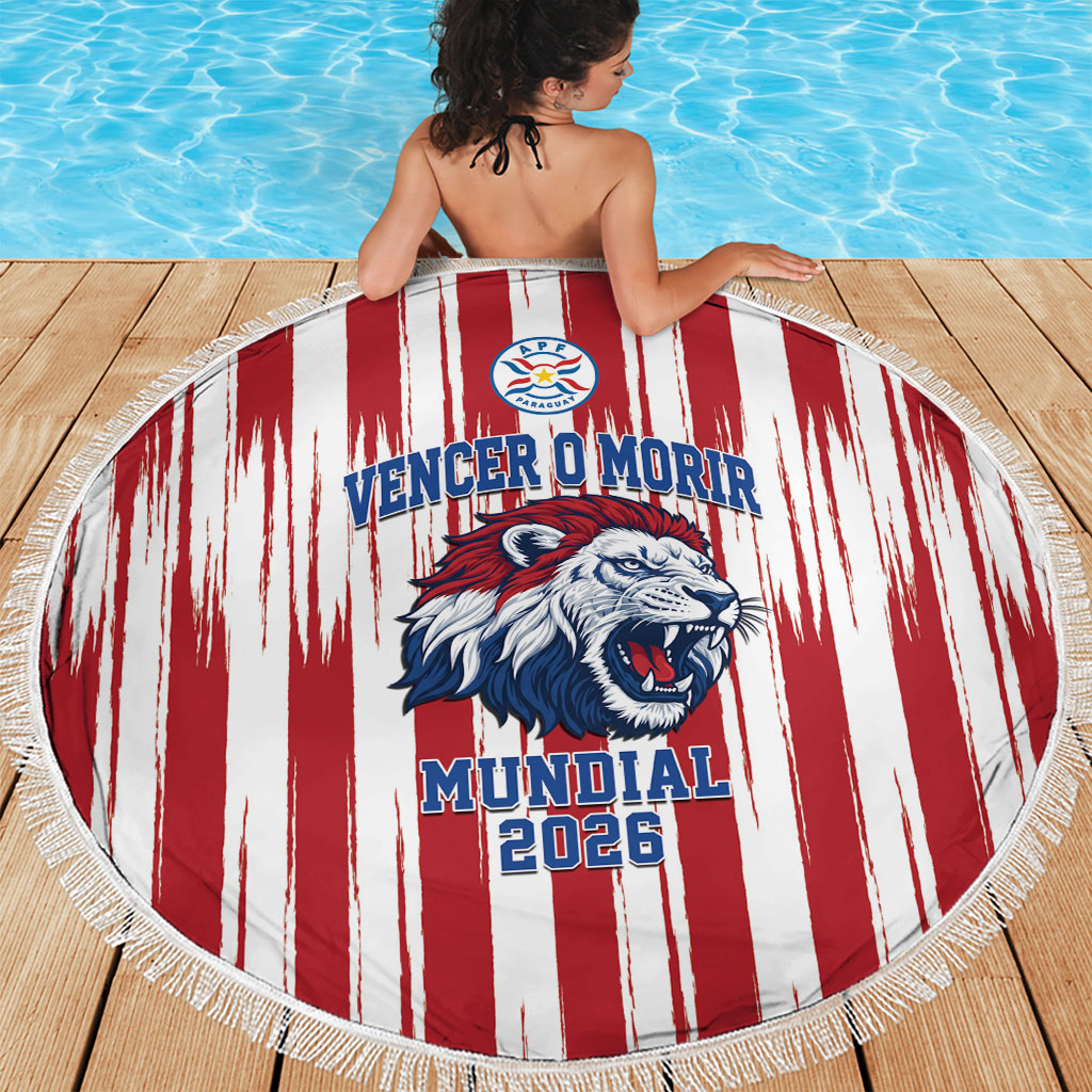Paraguay Football Mundial 2026 Beach Blanket Lion Vencer O Morir Supporter