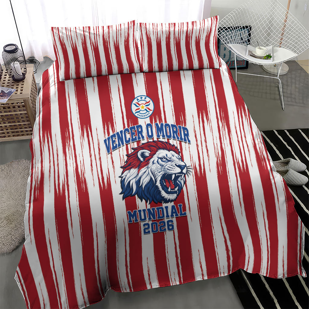 Paraguay Football Mundial 2026 Bedding Set Lion Vencer O Morir Supporter