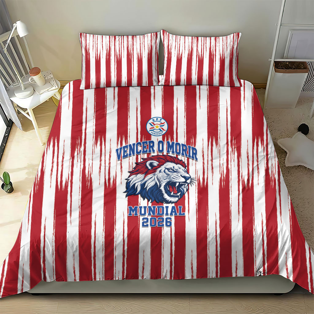 Paraguay Football Mundial 2026 Bedding Set Lion Vencer O Morir Supporter