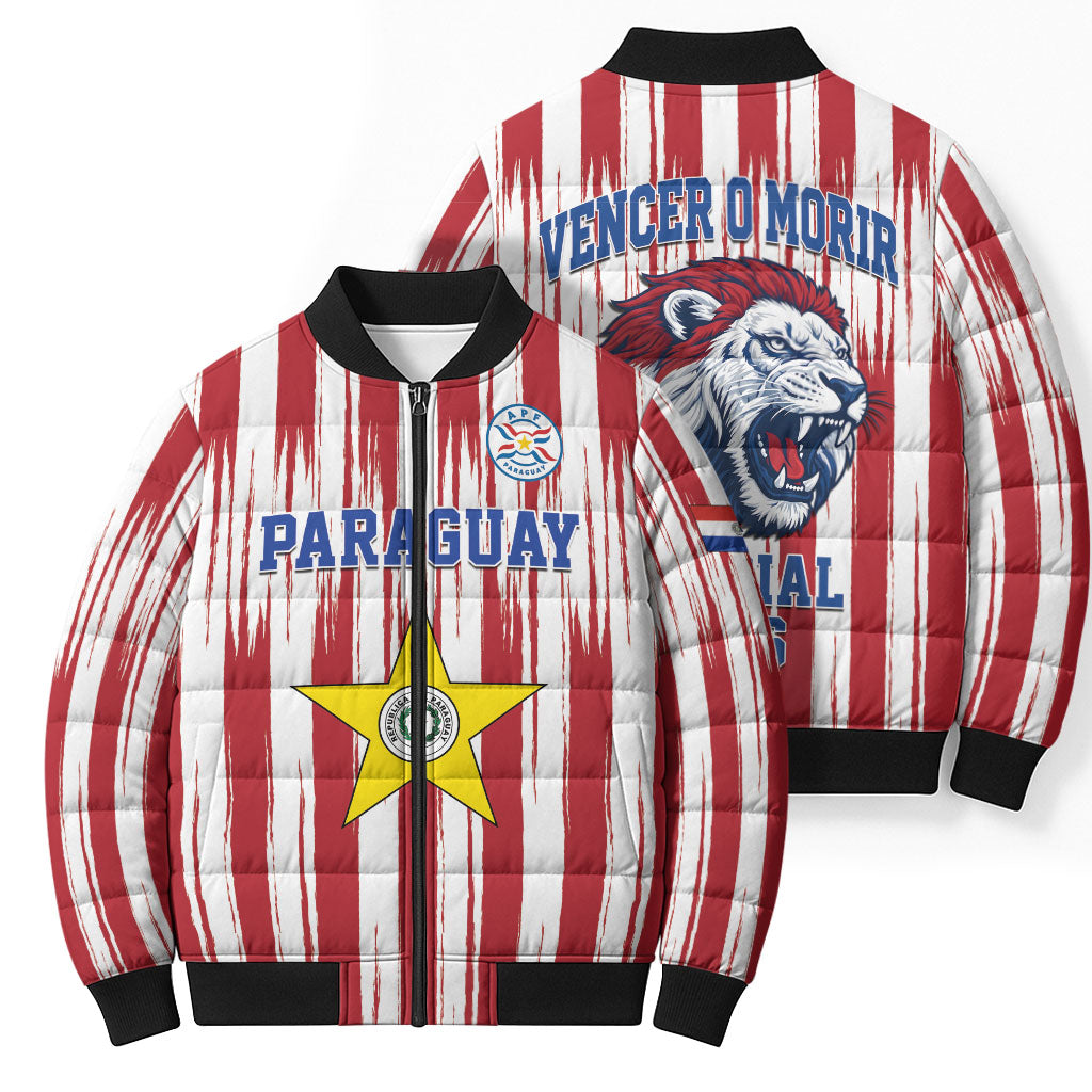 Paraguay Football Mundial 2026 Bomber Puffer Jacket Lion Vencer O Morir Supporter