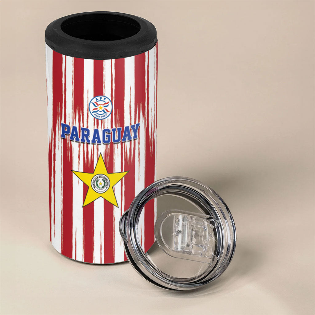 Paraguay Football Mundial 2026 4 in 1 Can Cooler Tumbler Lion Vencer O Morir Supporter