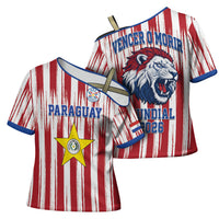 Paraguay Football Mundial 2026 Cross Shoulder Shirt Lion Vencer O Morir Supporter