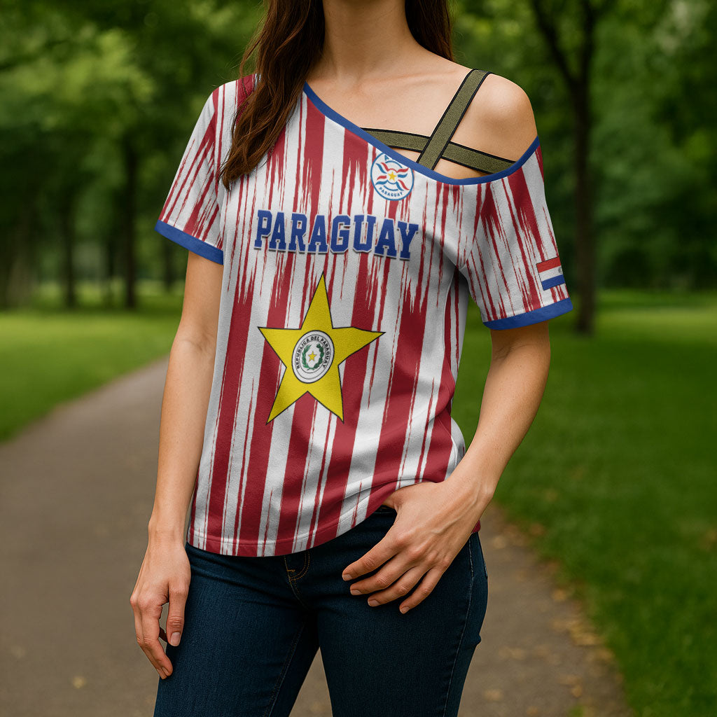 Paraguay Football Mundial 2026 Cross Shoulder Shirt Lion Vencer O Morir Supporter