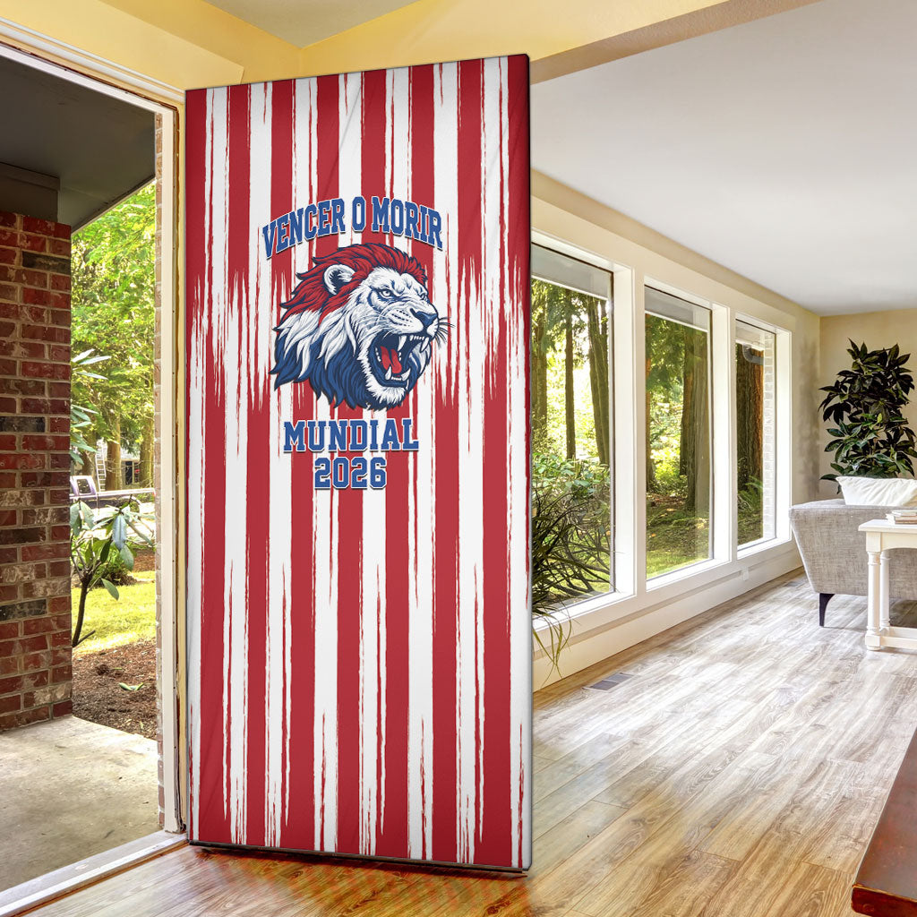 Paraguay Football Mundial 2026 Door Cover Lion Vencer O Morir Supporter