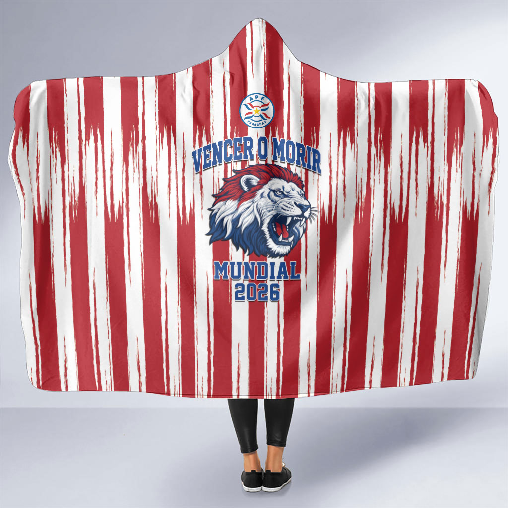 Paraguay Football Mundial 2026 Hooded Blanket Lion Vencer O Morir Supporter