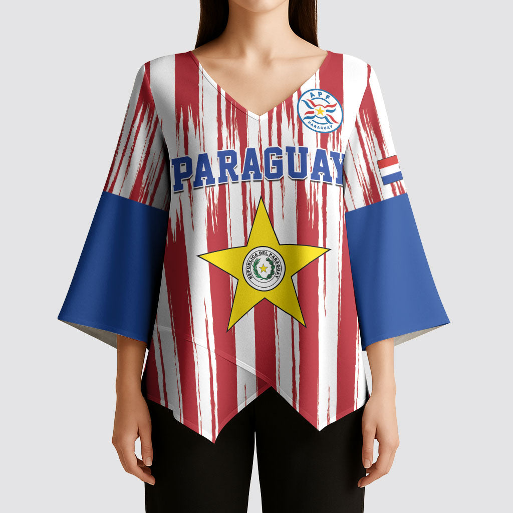 Paraguay Football Mundial 2026 Kimono Sleeve Blouse Lion Vencer O Morir Supporter