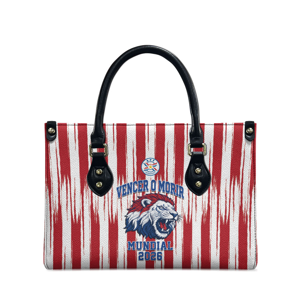 Paraguay Football Mundial 2026 Leather Bag Lion Vencer O Morir Supporter