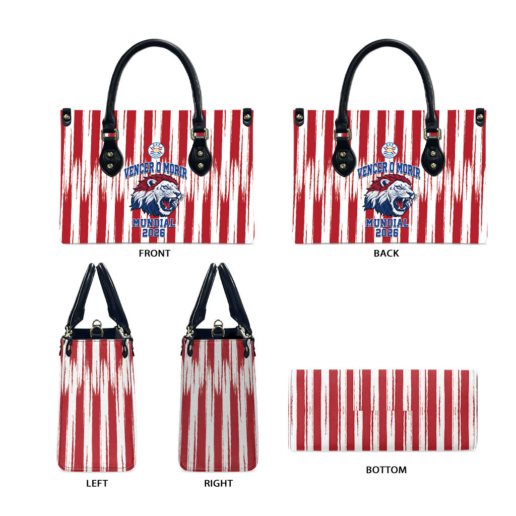 Paraguay Football Mundial 2026 Leather Bag Lion Vencer O Morir Supporter