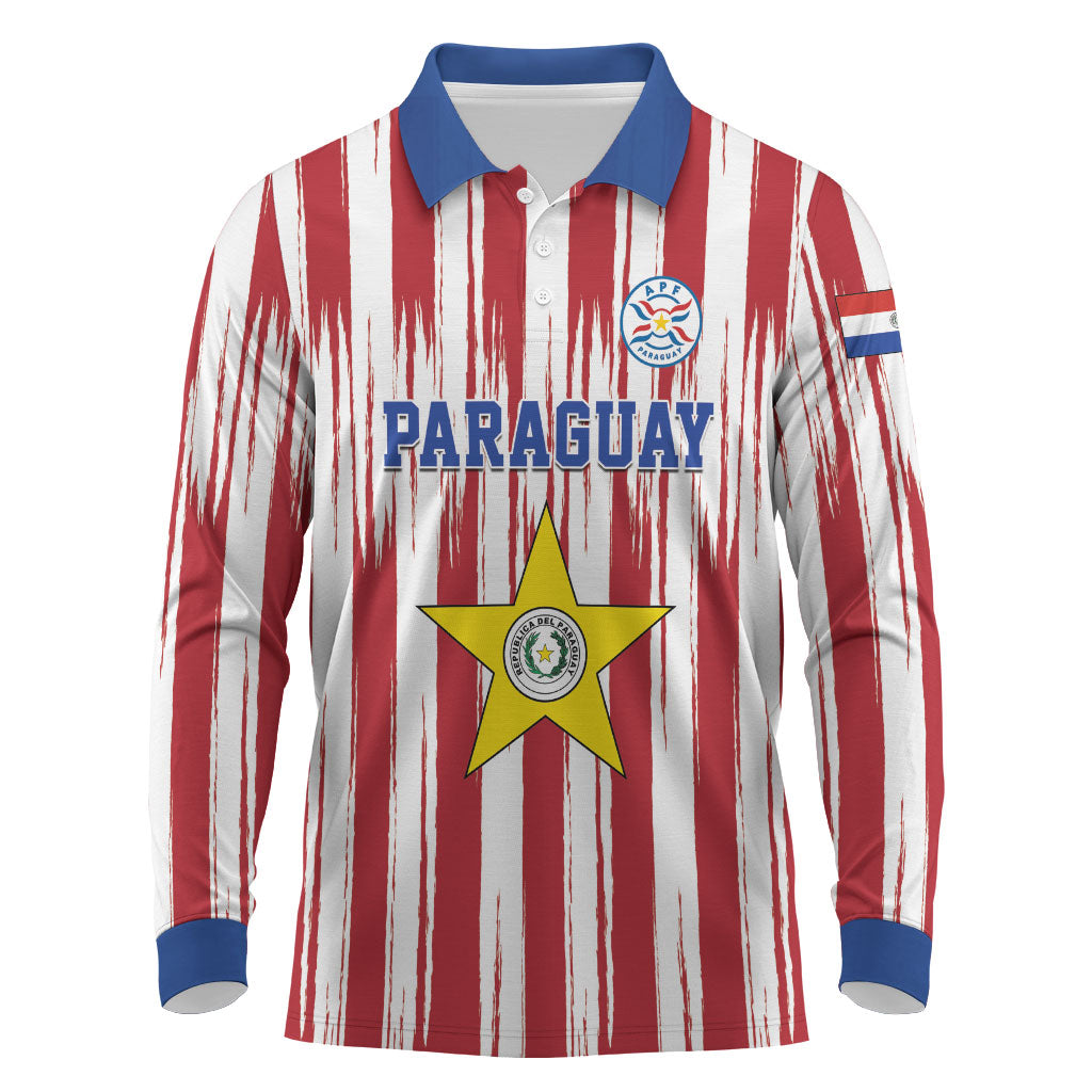 Paraguay Football Mundial 2026 Long Sleeve Polo Shirt Lion Vencer O Morir Supporter