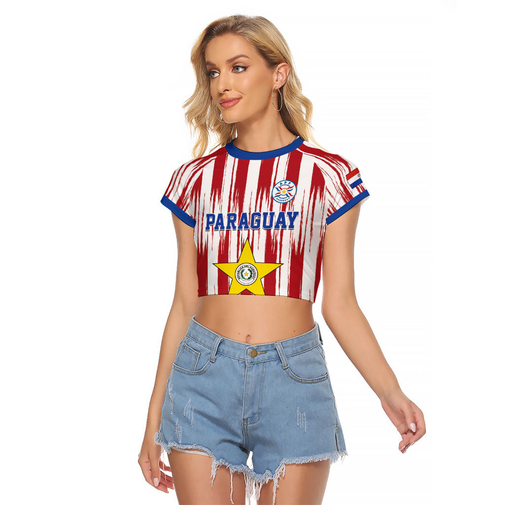 Paraguay Football Mundial 2026 Raglan Cropped T Shirt Lion Vencer O Morir Supporter
