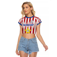 Paraguay Football Mundial 2026 Raglan Cropped T Shirt Lion Vencer O Morir Supporter