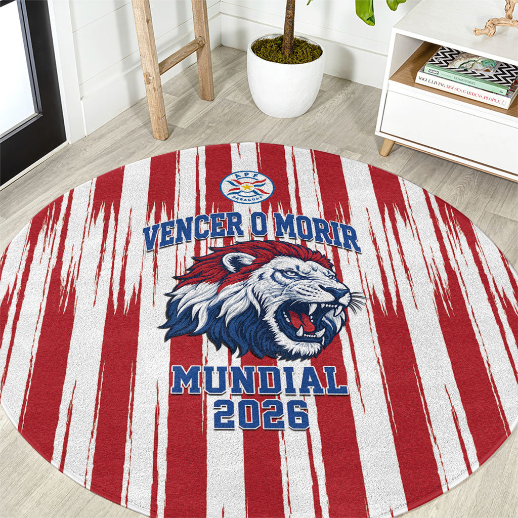 Paraguay Football Mundial 2026 Round Carpet Lion Vencer O Morir Supporter