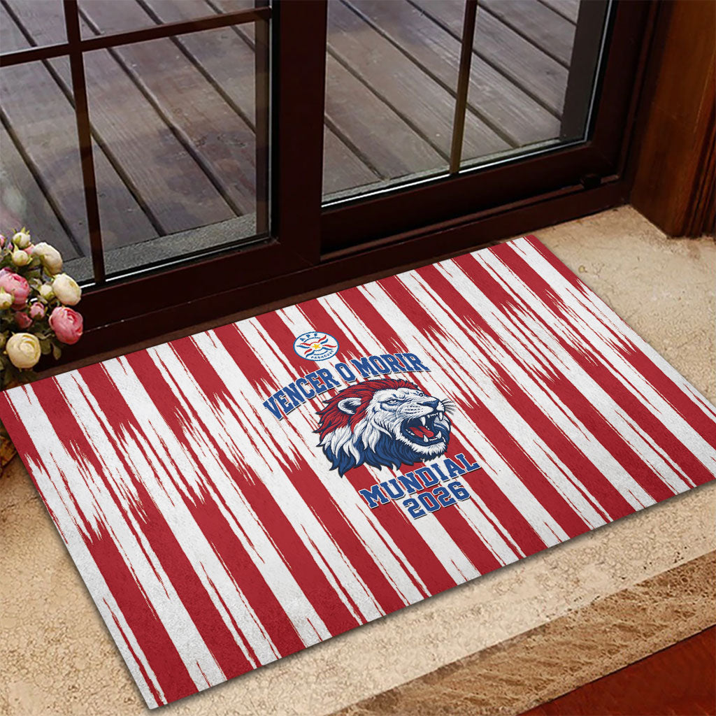 Paraguay Football Mundial 2026 Rubber Doormat Lion Vencer O Morir Supporter