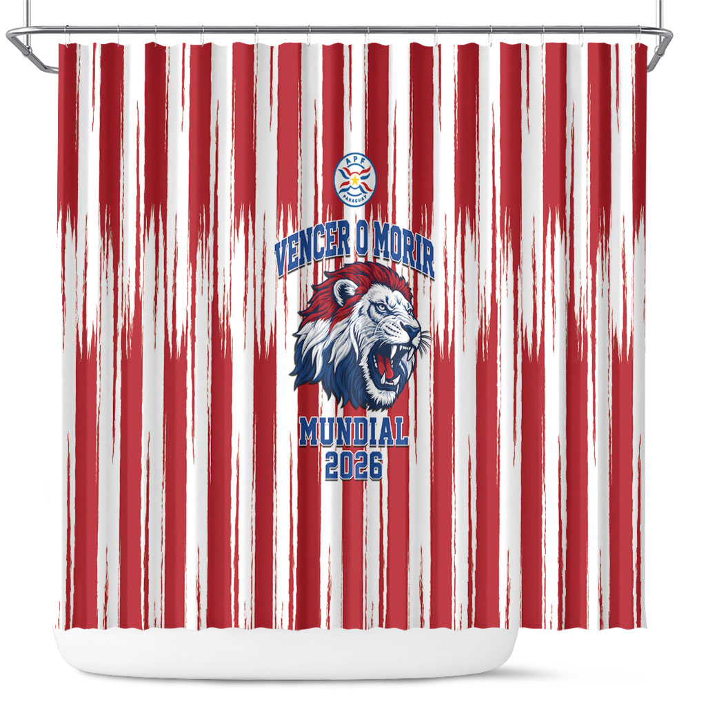 Paraguay Football Mundial 2026 Shower Curtain Lion Vencer O Morir Supporter