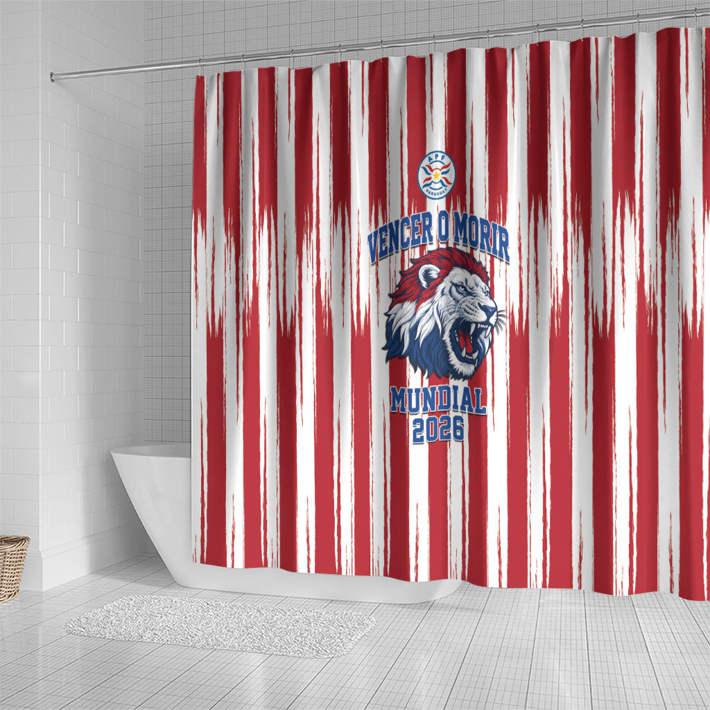 Paraguay Football Mundial 2026 Shower Curtain Lion Vencer O Morir Supporter