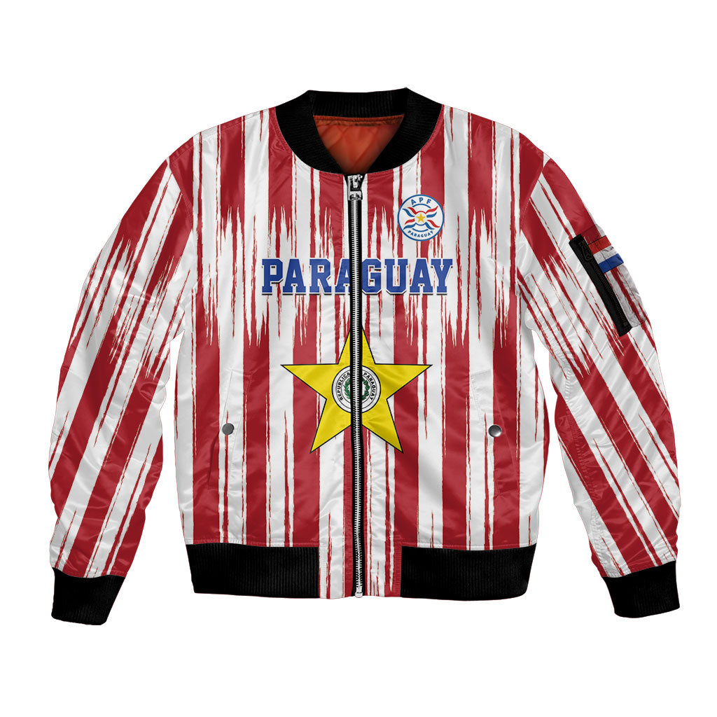 Paraguay Football Mundial 2026 Sleeve Zip Bomber Jacket Lion Vencer O Morir Supporter