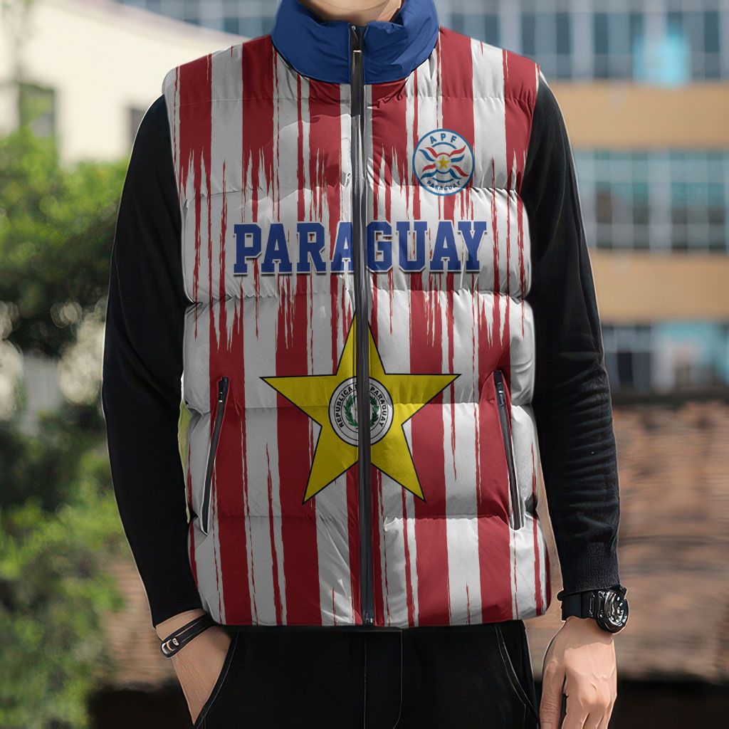 Paraguay Football Mundial 2026 Sleeveless Puffer Jacket Lion Vencer O Morir Supporter