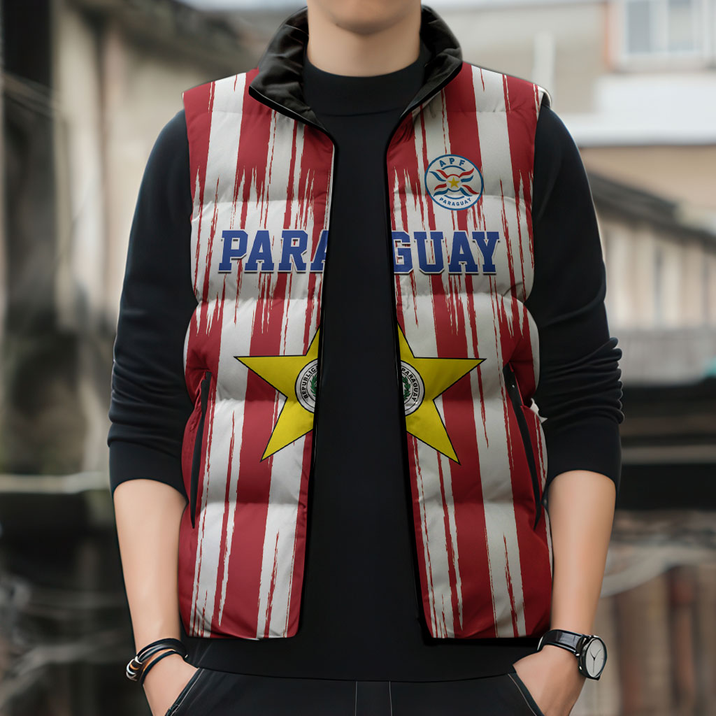 Paraguay Football Mundial 2026 Sleeveless Puffer Jacket Lion Vencer O Morir Supporter
