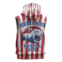 Paraguay Football Mundial 2026 Sleeveless Zip Hoodie Lion Vencer O Morir Supporter