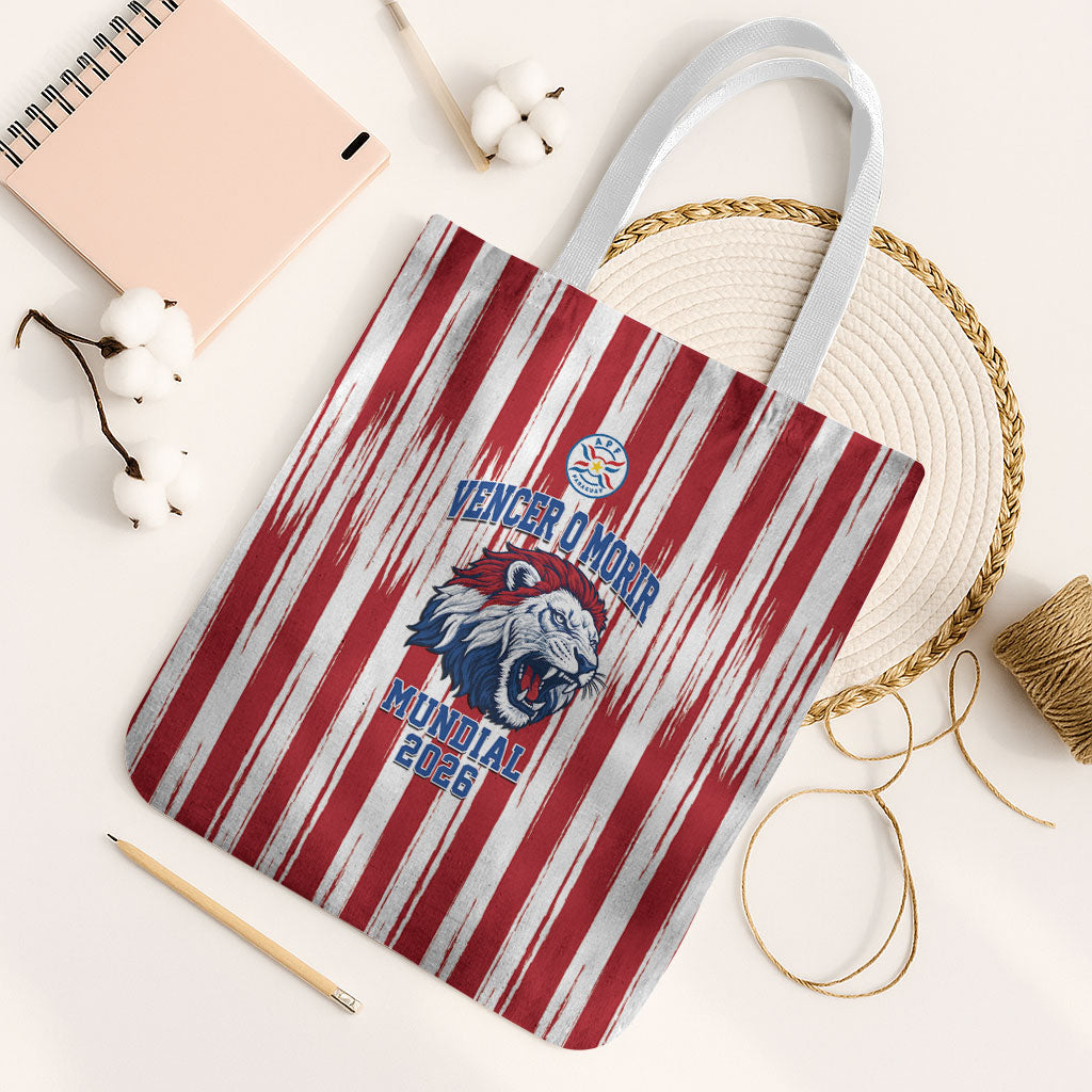 Paraguay Football Mundial 2026 Tote Bag Lion Vencer O Morir Supporter