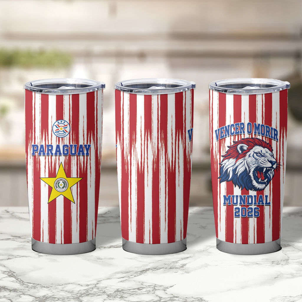 Paraguay Football Mundial 2026 Tumbler Cup Lion Vencer O Morir Supporter