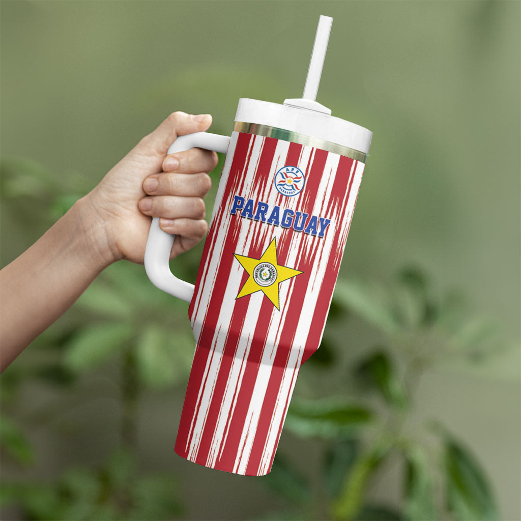 Paraguay Football Mundial 2026 Tumbler With Handle Lion Vencer O Morir Supporter