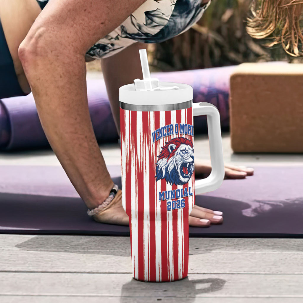 Paraguay Football Mundial 2026 Tumbler With Handle Lion Vencer O Morir Supporter