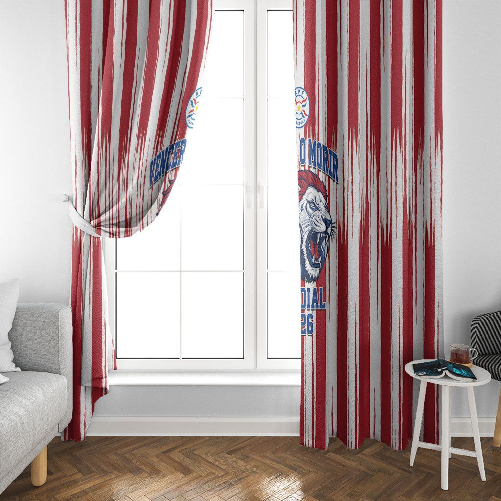 Paraguay Football Mundial 2026 Window Curtain Lion Vencer O Morir Supporter