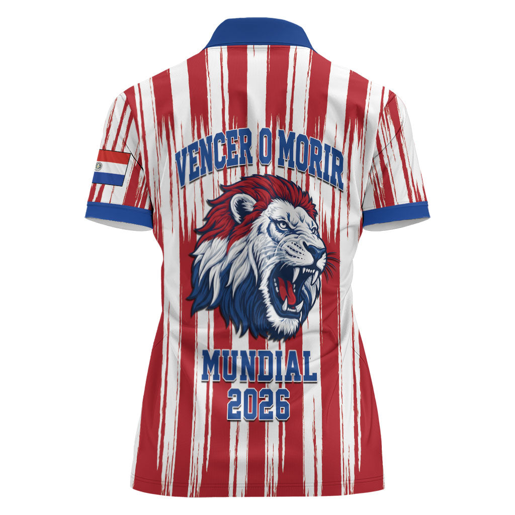 Paraguay Football Mundial 2026 Women Polo Shirt Lion Vencer O Morir Supporter