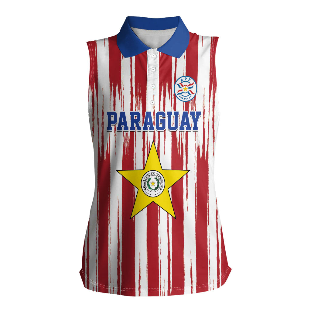 Paraguay Football Mundial 2026 Women Sleeveless Polo Shirt Lion Vencer O Morir Supporter