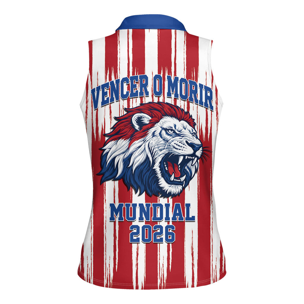 Paraguay Football Mundial 2026 Women Sleeveless Polo Shirt Lion Vencer O Morir Supporter